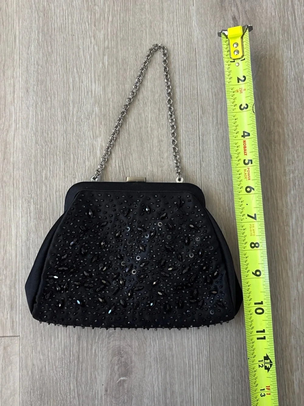 Ann Taylor Black Beaded Evening Purse